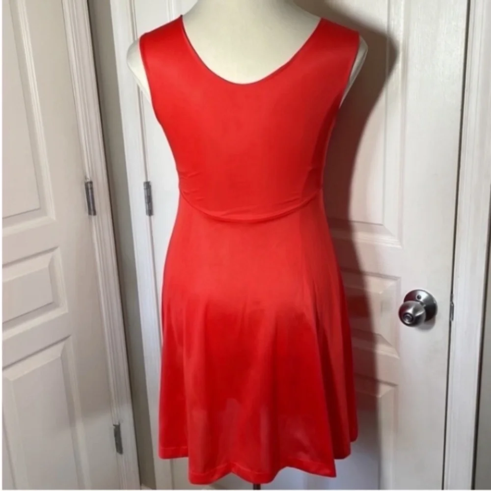 Gaymode 60s Mini Slip Dress Gown Orange Red Antron3 Christmas Party Ball Vintage - Picture 13 of 16